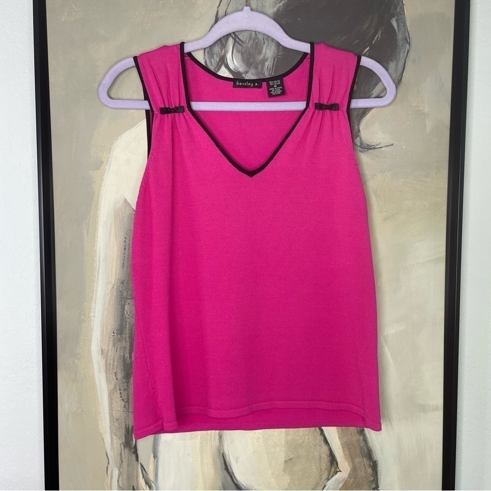 Bentley A Hot Pink Knit Sleeveless Top